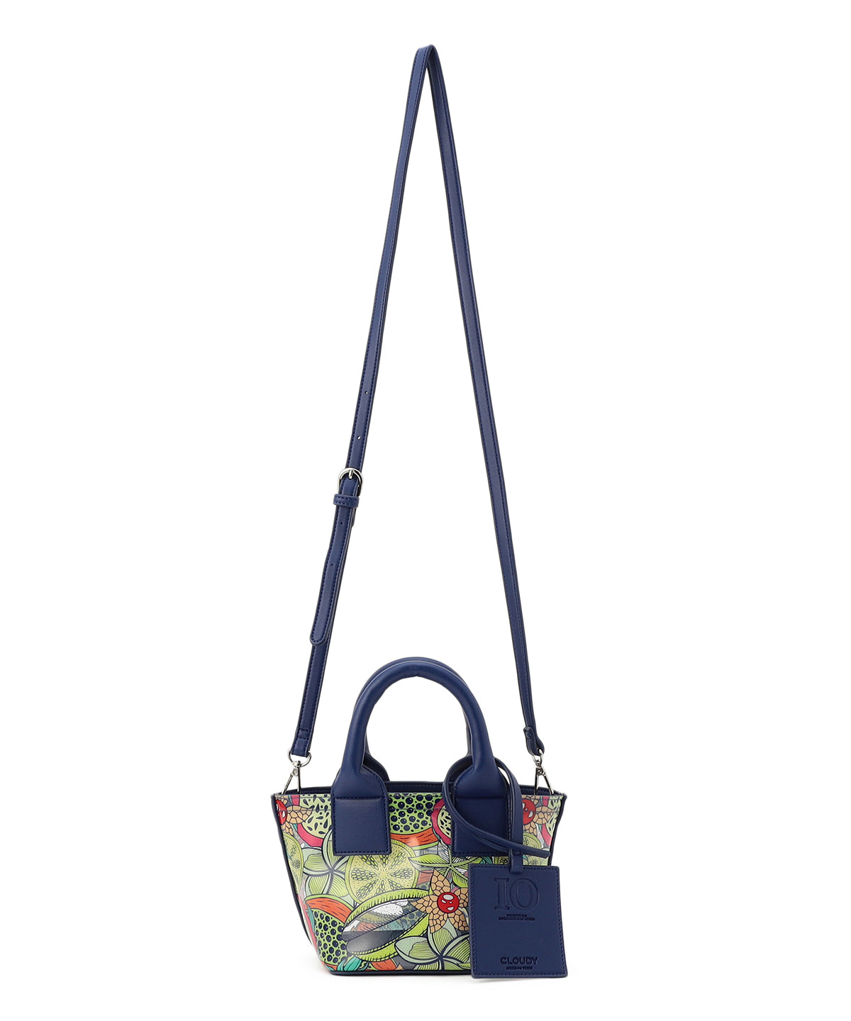 EVA×Fake Leather handle bag(Small) NAVY