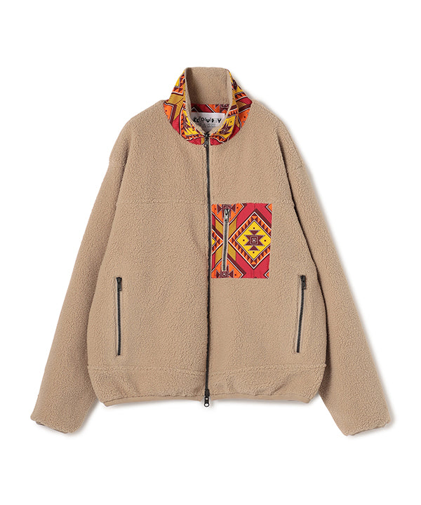 リバーシブルボアブルゾン ベージュ