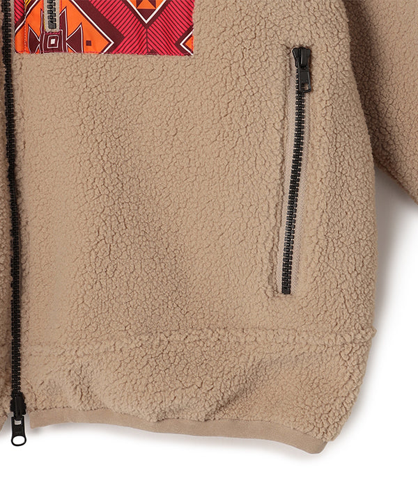 リバーシブルボアブルゾン ベージュ