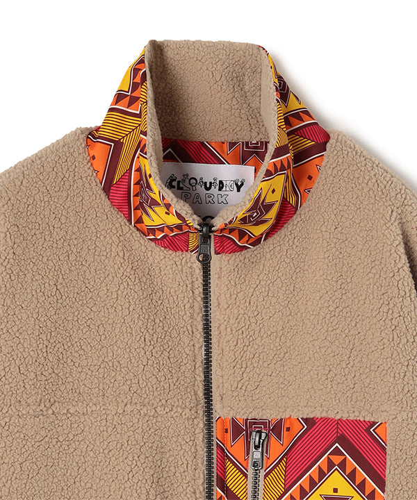 リバーシブルボアブルゾン ベージュ