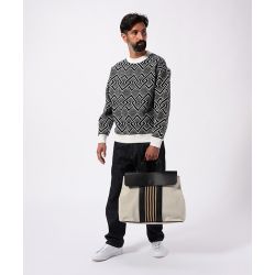 Two Tone Kente Bag (Large) BLACK