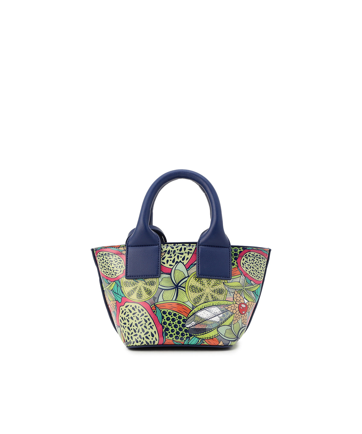 EVA×Fake Leather handle bag(Small) NAVY