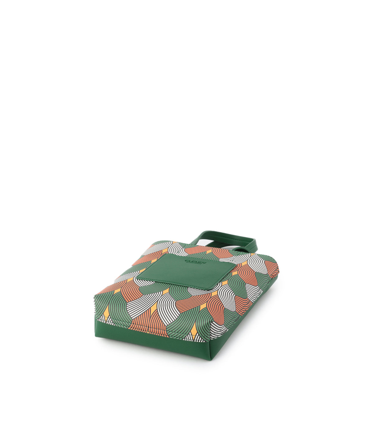 Fake Leather Printed Tote Bag (Small) GREEN