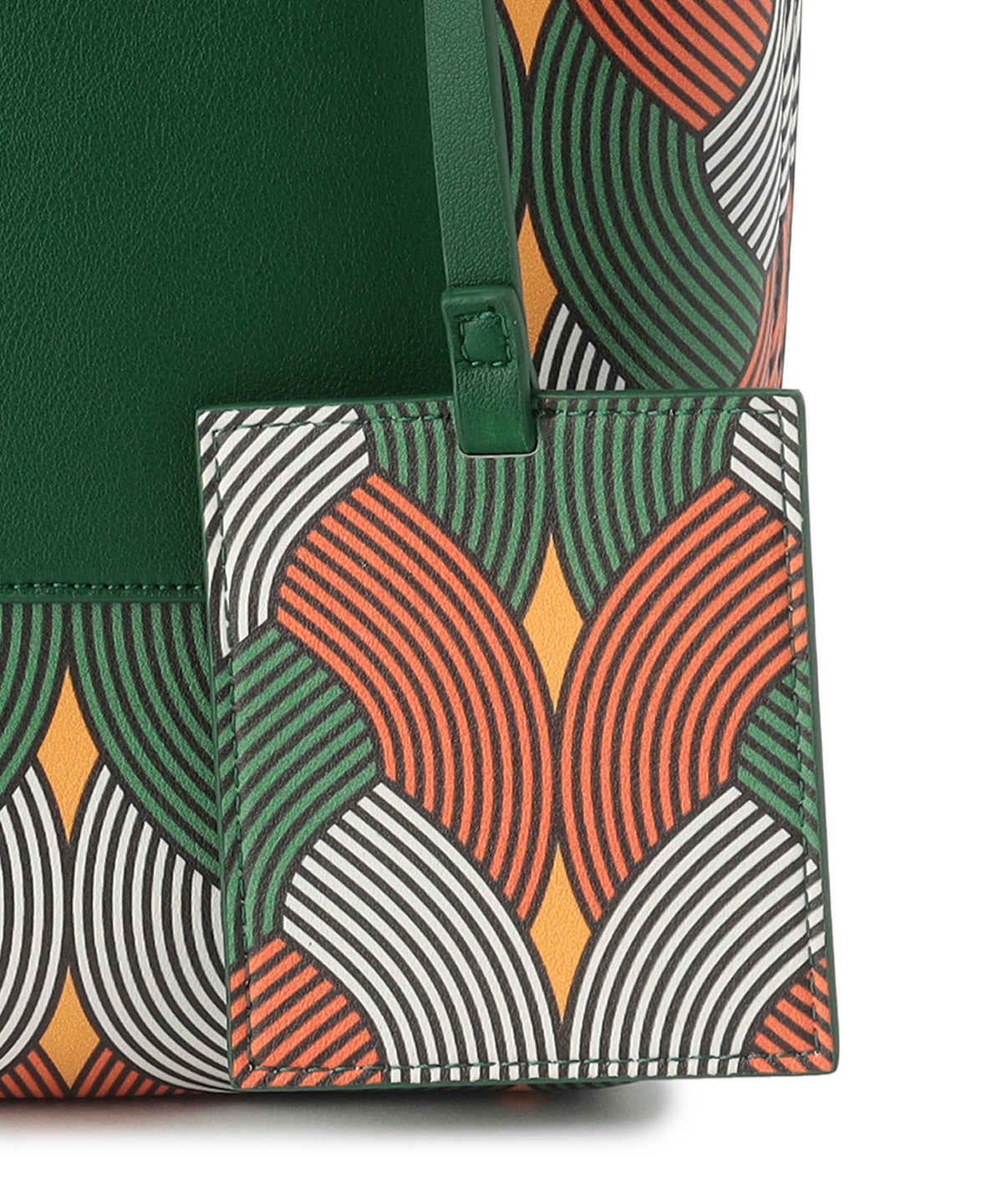 Fake Leather Printed Tote Bag (Small) GREEN