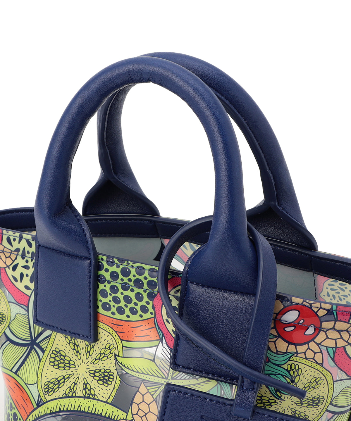 EVA×Fake Leather handle bag(Small) NAVY