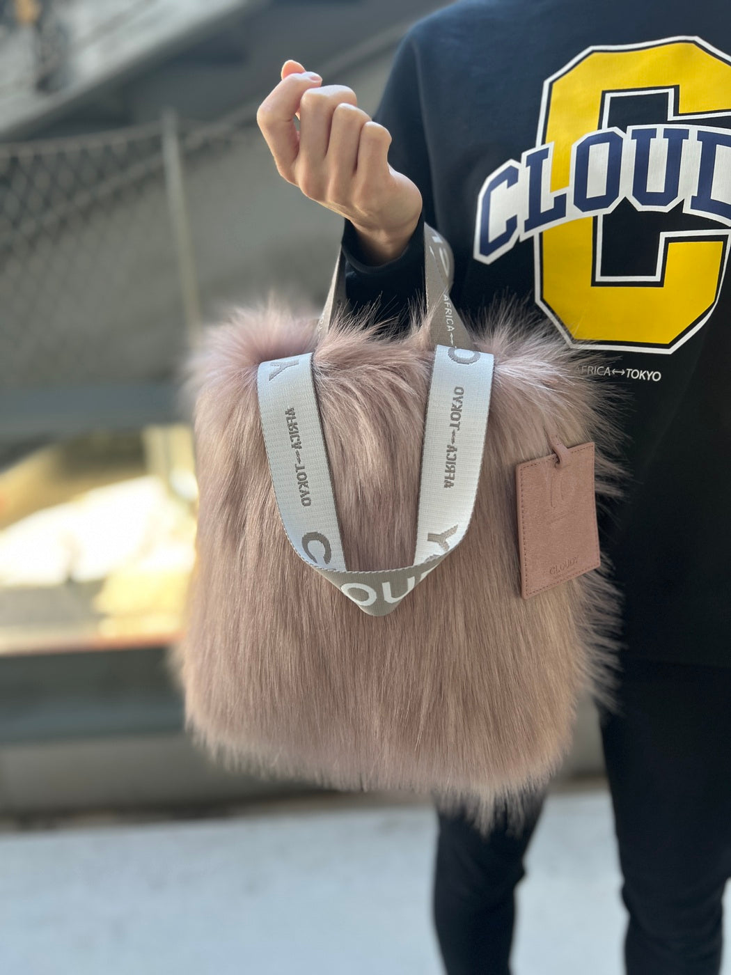 エコファーロゴハンドルトートバッグ (Sサイズ) ブラック