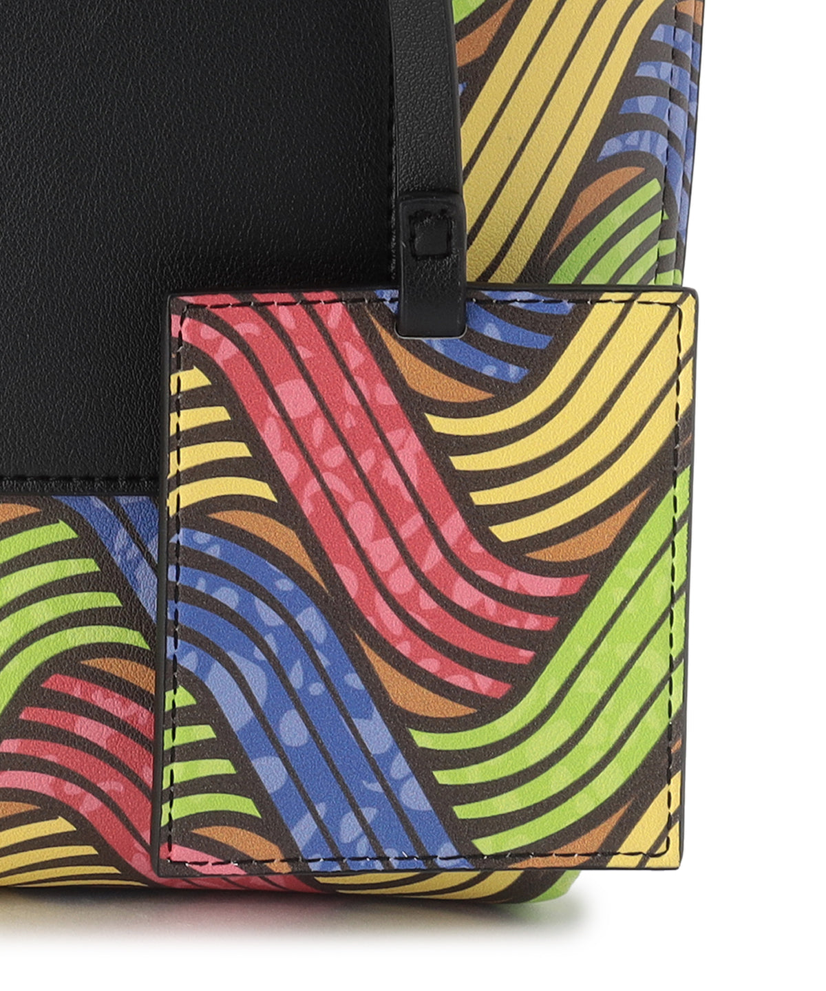 Fake Leather Printed Tote Bag (Small) BLACK1