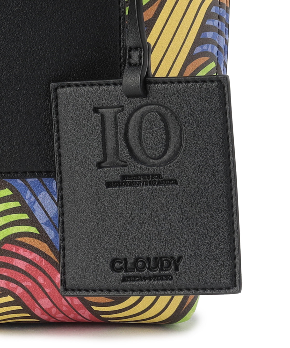 Fake Leather Printed Tote Bag (Small) BLACK1