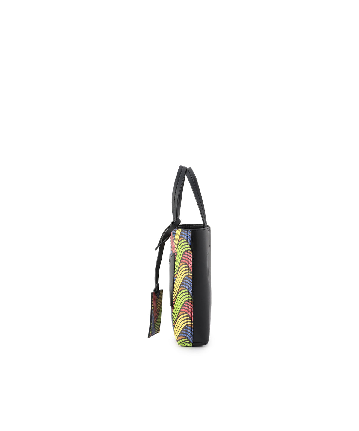 Fake Leather Printed Tote Bag (Small) BLACK1