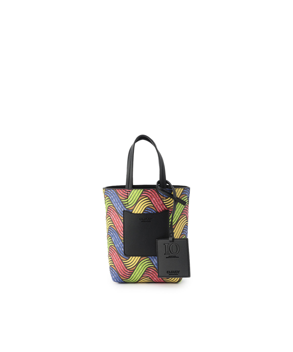 Fake Leather Printed Tote Bag (Small) BLACK1