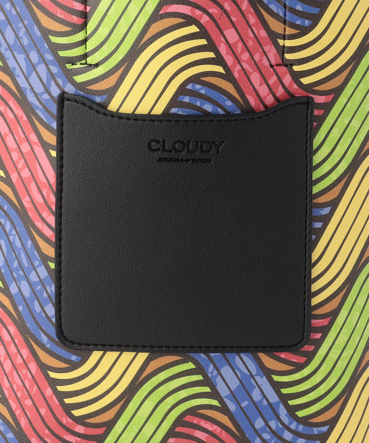 Fake Leather Printed Tote Bag (Small) BLACK1