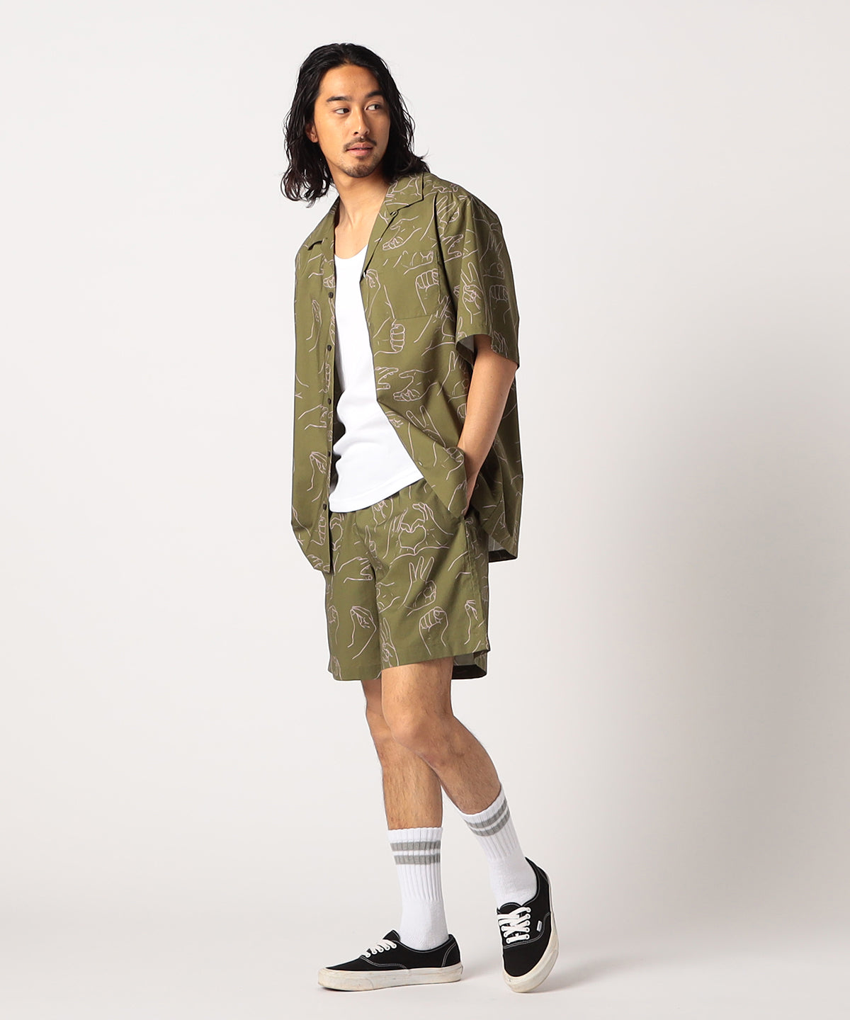 African Textile shorts KHAKI