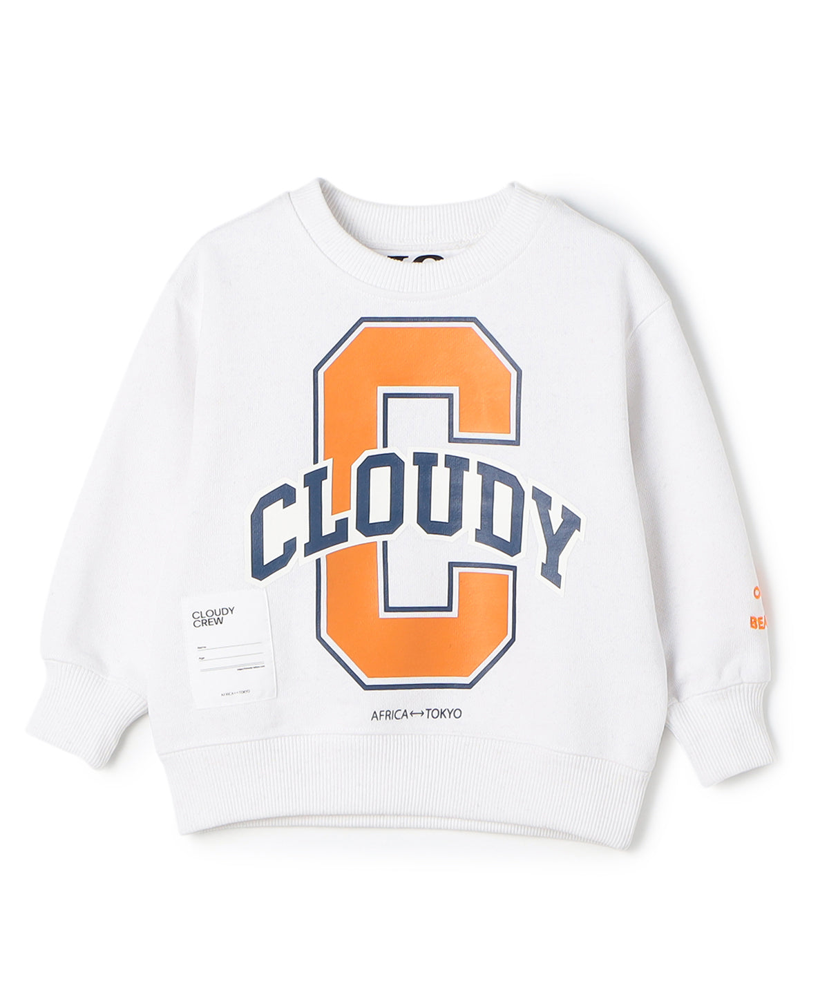 Kids Recycled Sweat Shirts Big-C WHITE | Sweatshirts | CLOUDY Site