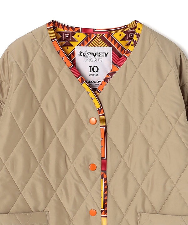 Recycled Reversible Quilting Jacket BEIGE