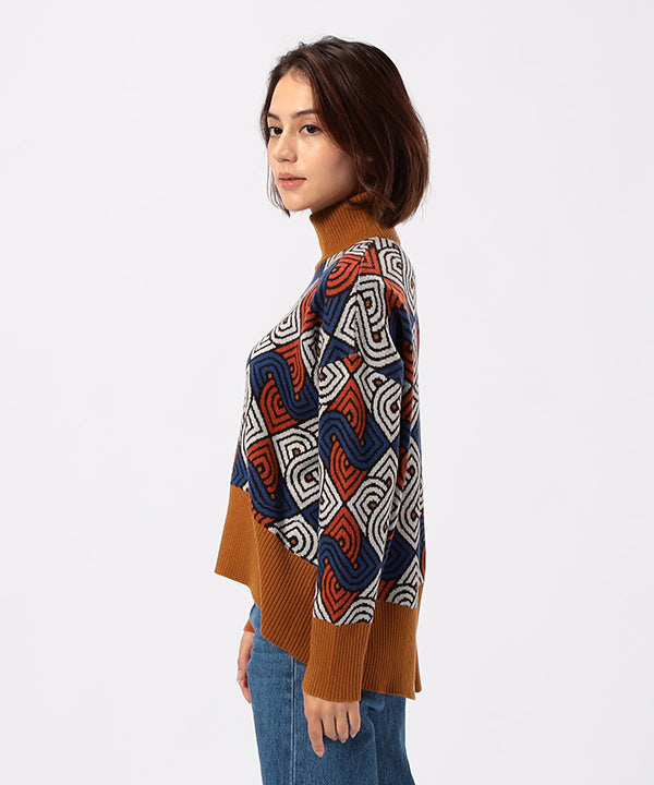 Wool/Nylon Dolman Knit Sweater RED