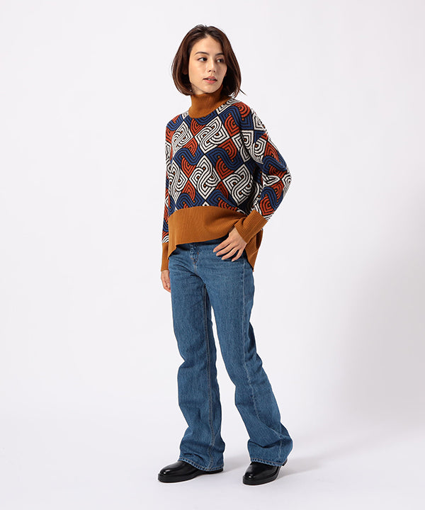 Wool/Nylon Dolman Knit Sweater RED