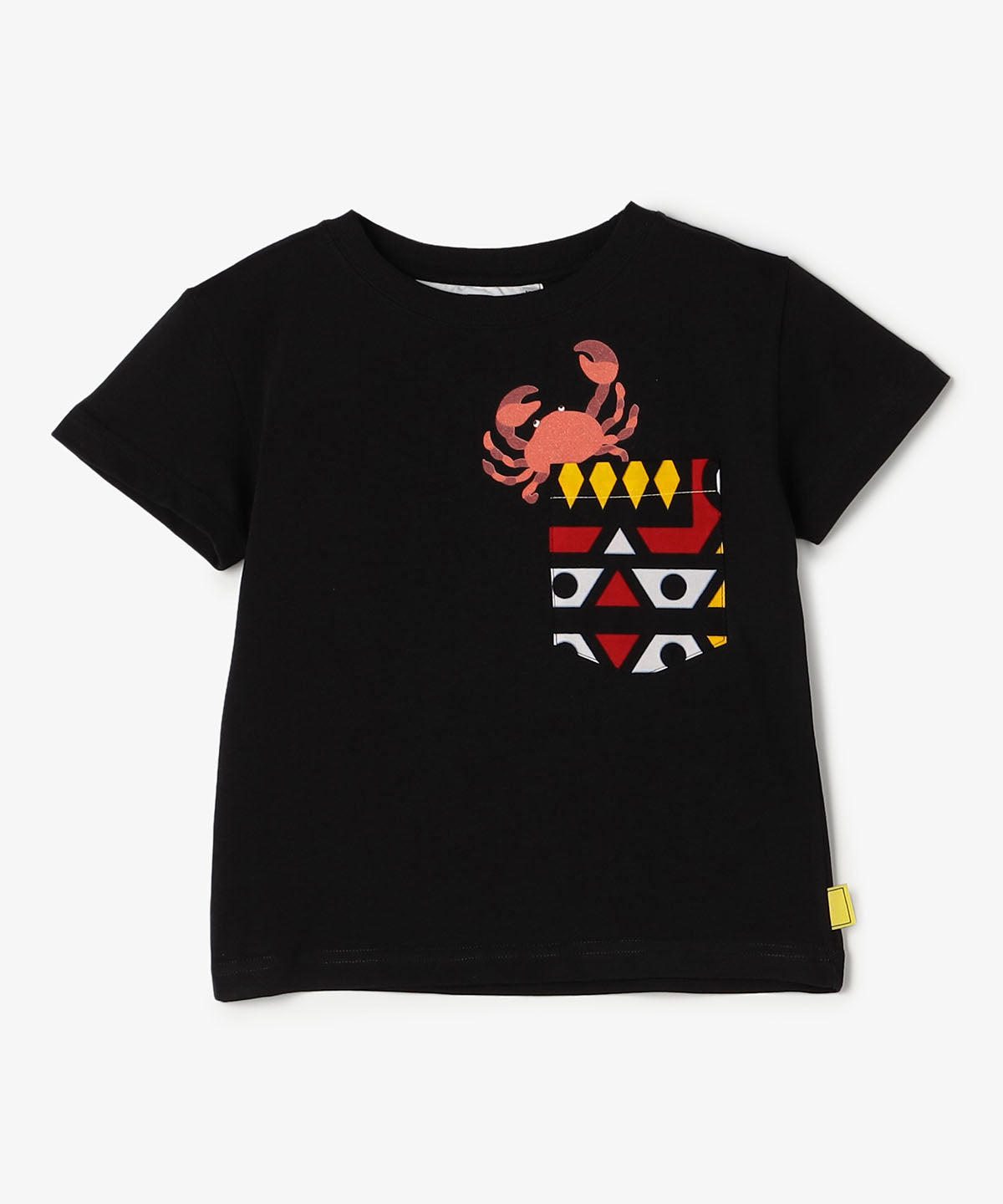 キッズポケットTシャツ Crab BLACK