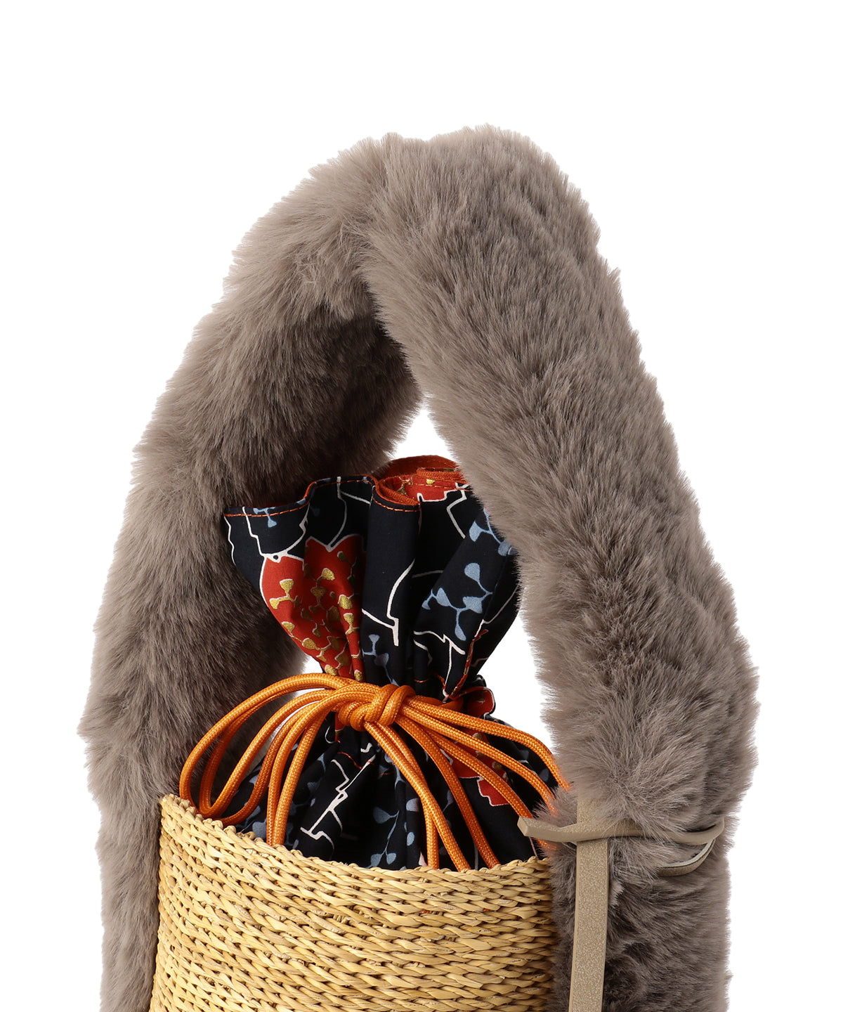 エコファーハンドルバスケット グレージュ