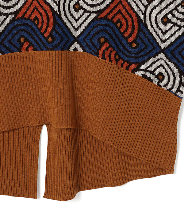 Wool/Nylon Dolman Knit Sweater RED