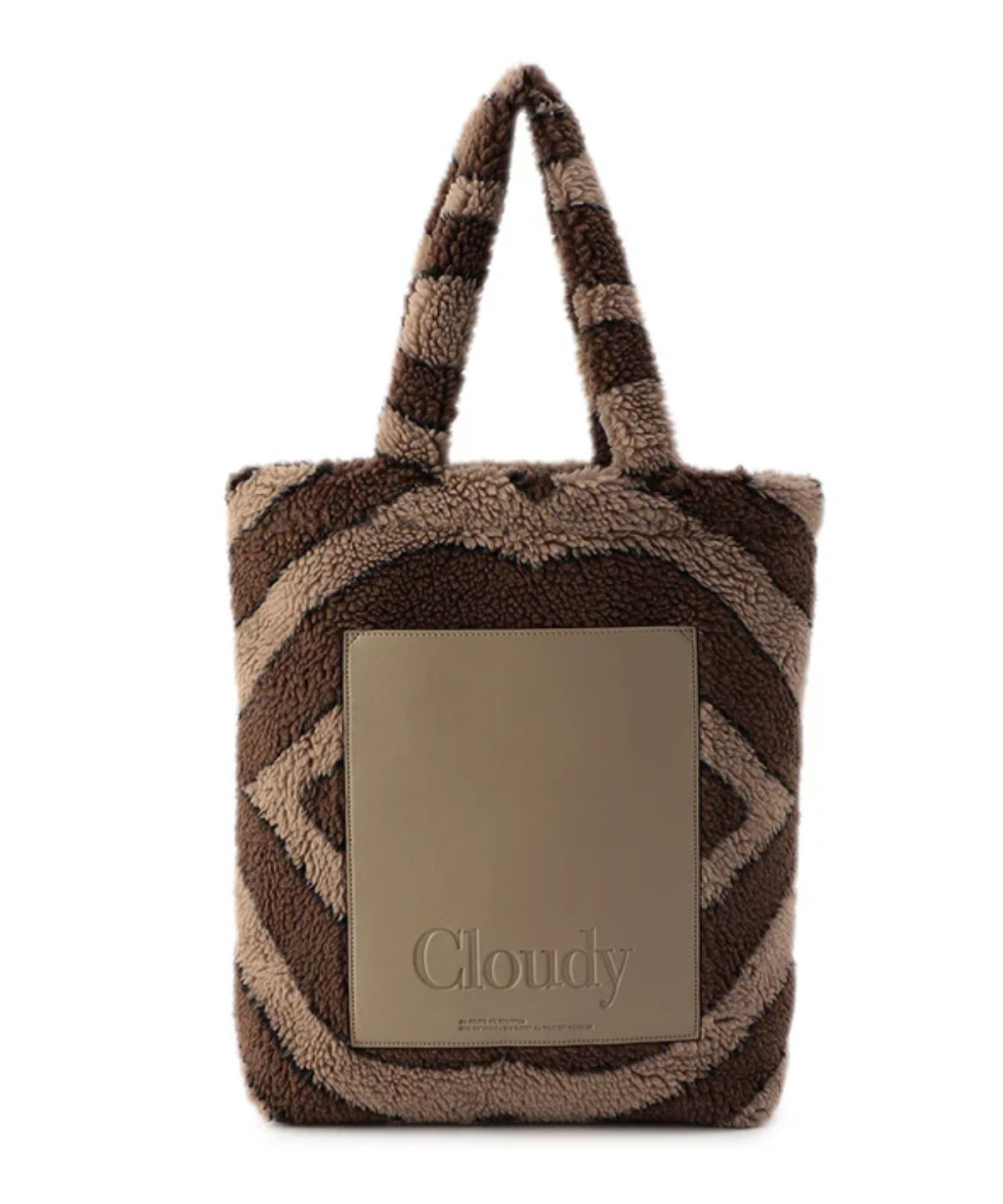 ボアトートバッグ ブラウン