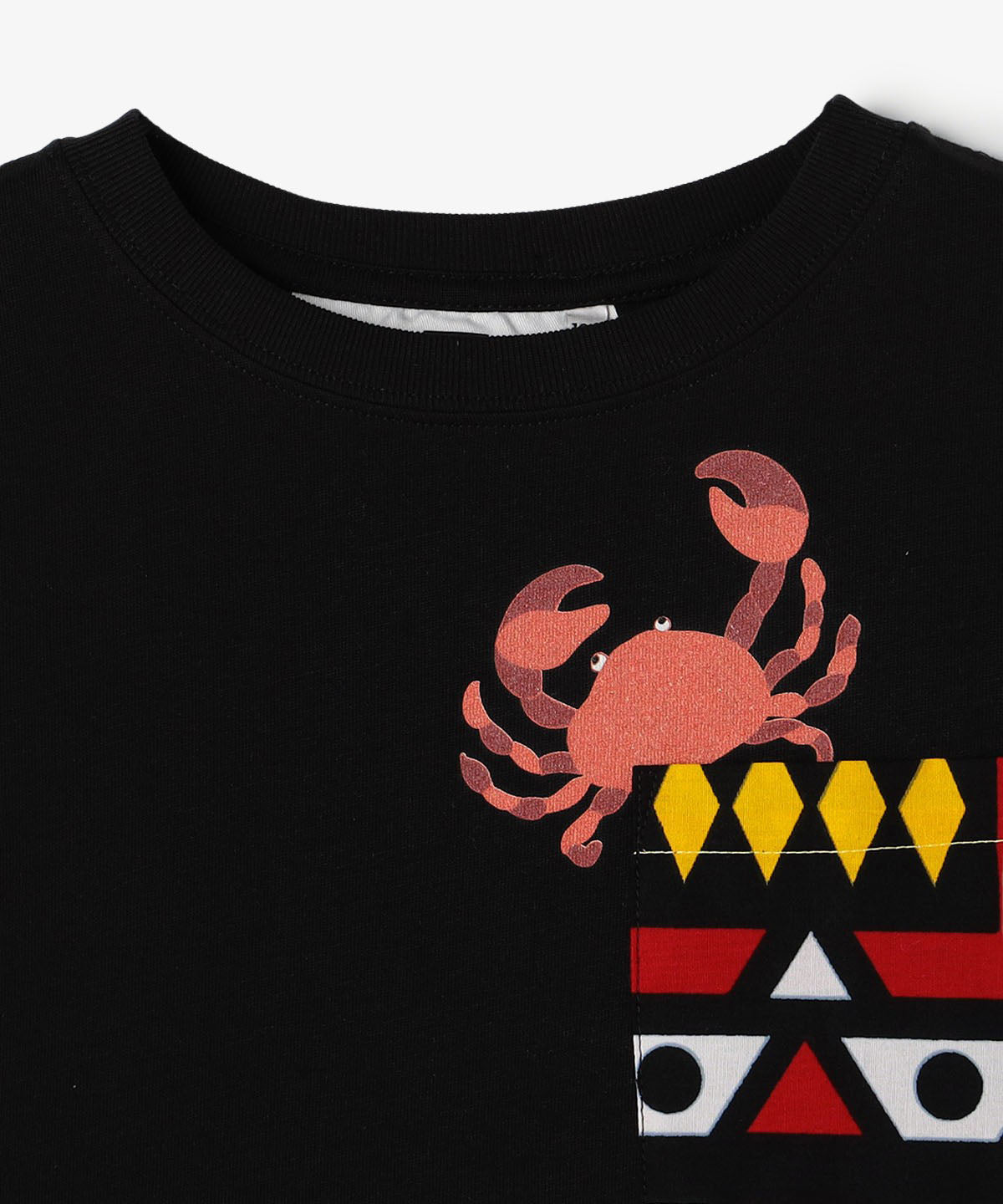 キッズポケットTシャツ Crab BLACK