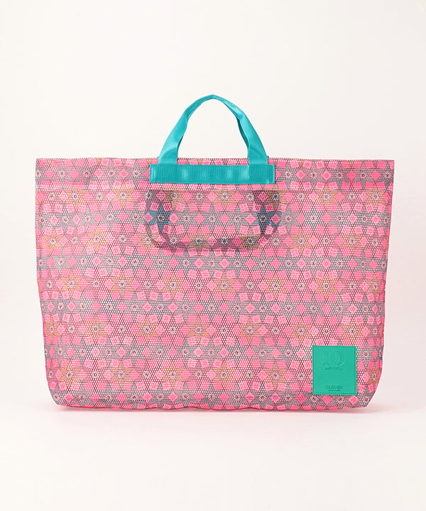 African Textile Mesh Tote Bag (Large) E.BLUE