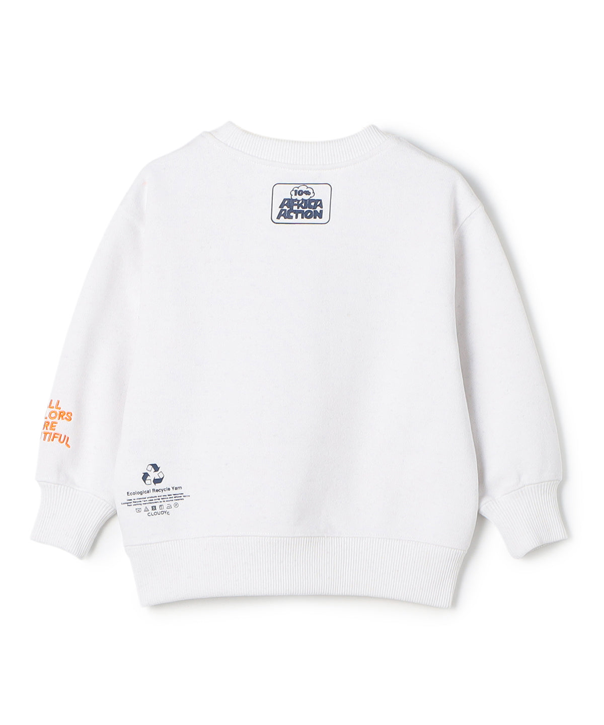 Kids Recycle Sweat Shirts Big-C WHITE