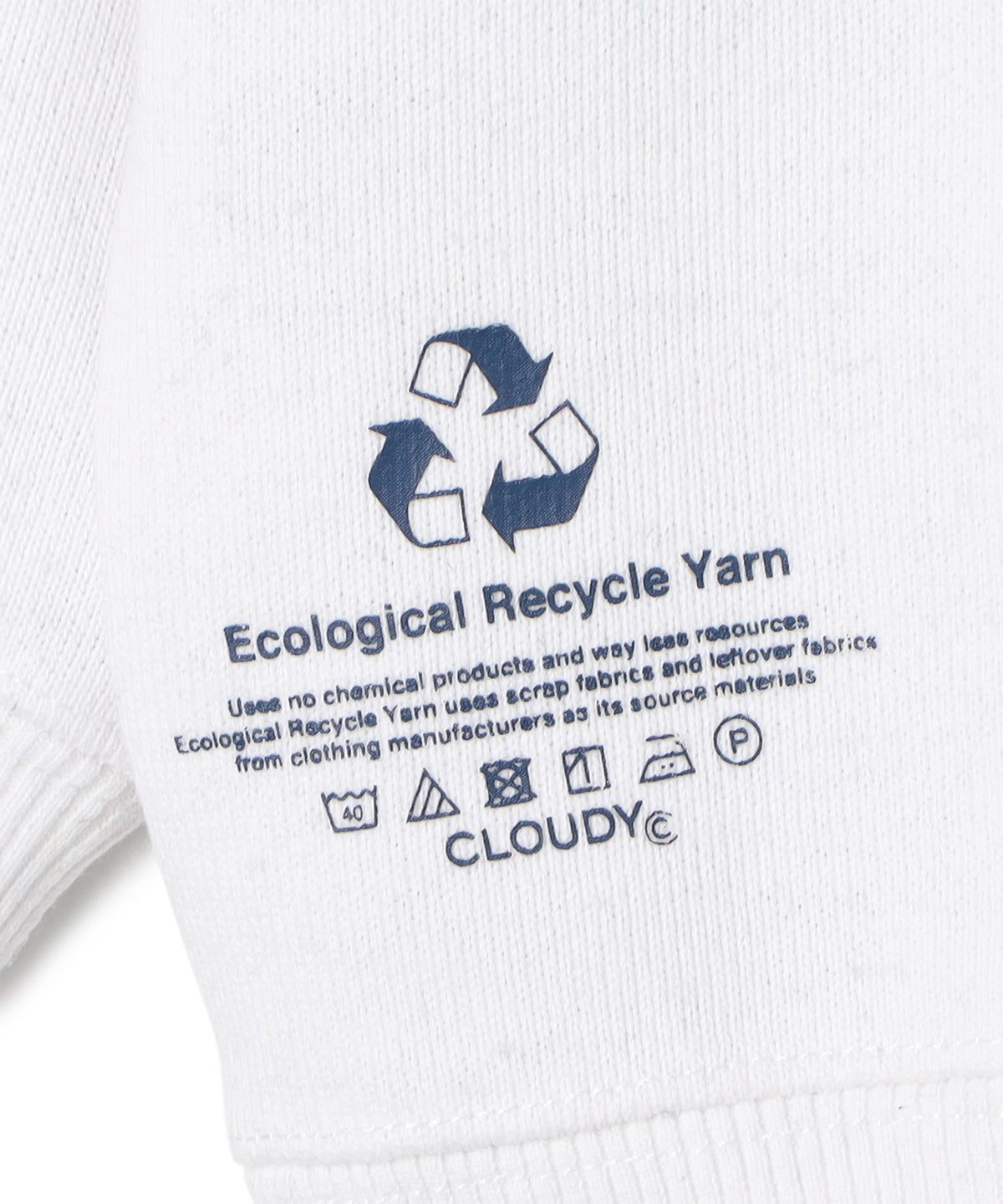 Kids Recycle Sweat Shirts Big-C WHITE