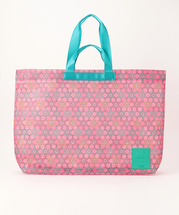 African Textile Mesh Tote Bag (Large) E.BLUE