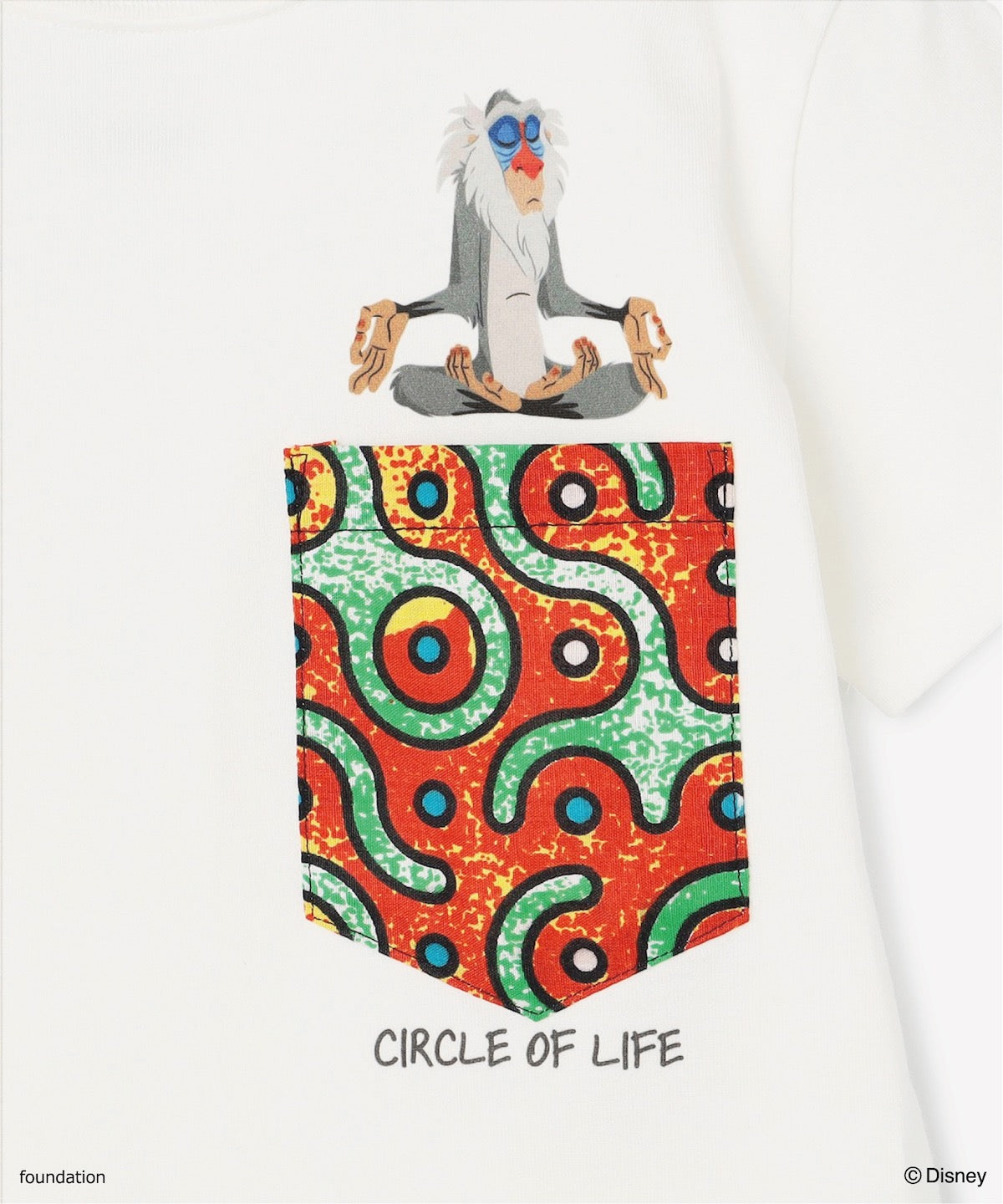 キッズポケットTシャツ RAFIKI WHITE