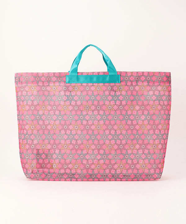 African Textile Mesh Tote Bag (Large) E.BLUE