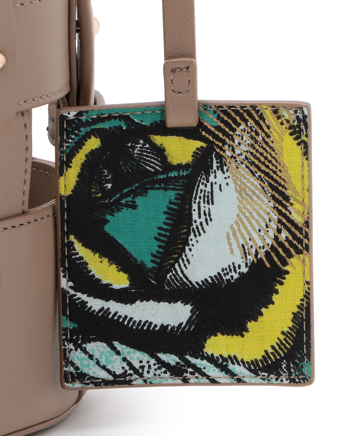 Fake Leather Mesh Tube Bag GREIGE