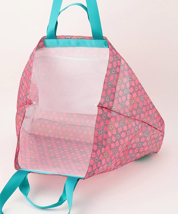 African Textile Mesh Tote Bag (Large) E.BLUE