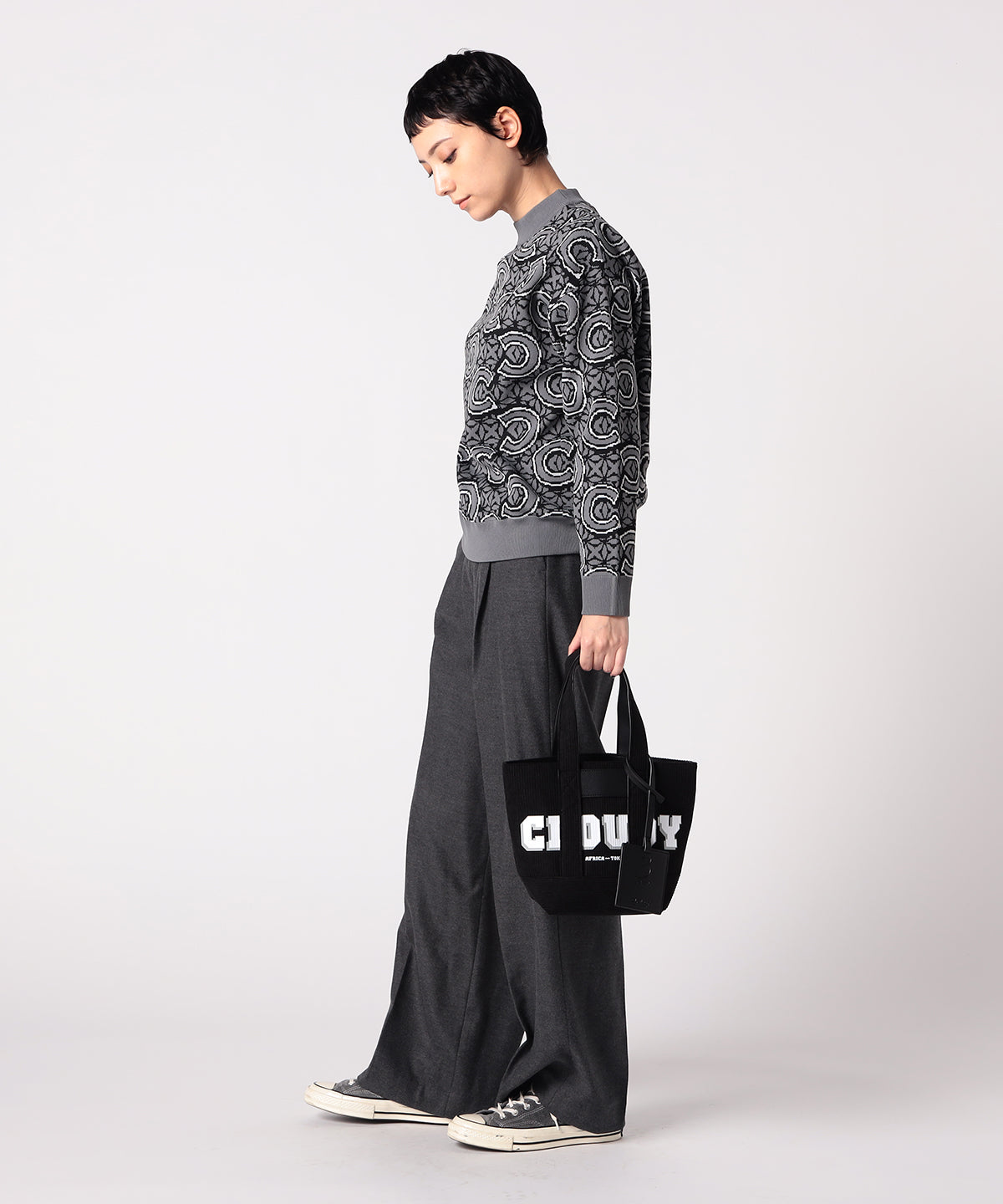 Corduroy Tote Bag (Small) BLACK
