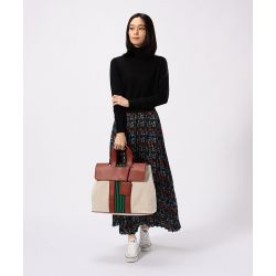 Two Tone Kente Bag (Large) BROWN