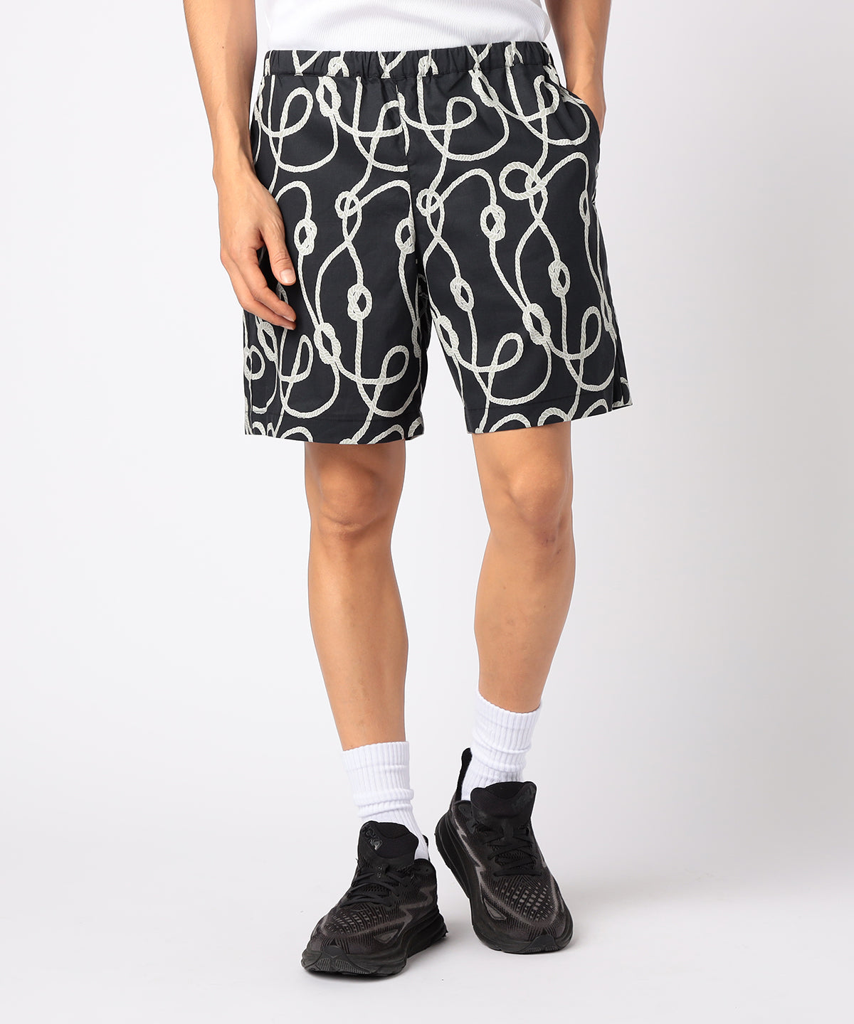 African Textile shorts BLACK "絆"