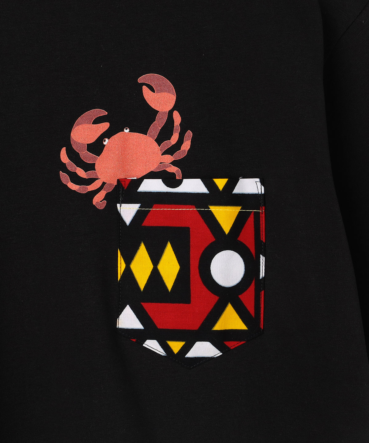 ポケットTシャツ Crab BLACK
