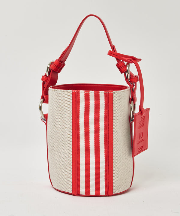 Two Tone Kente × Canvas Tube Bag RED × WHITE