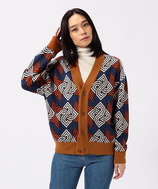 Wool/Nylon Knit Cardigan RED