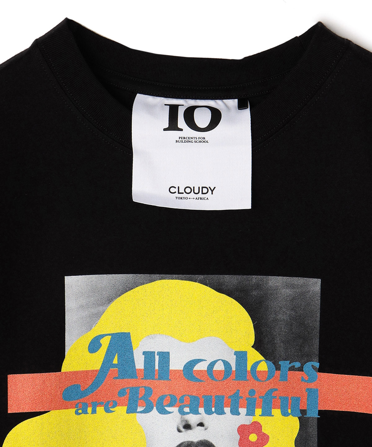 T-shirts Textile Collage Morning Blossom BLACK