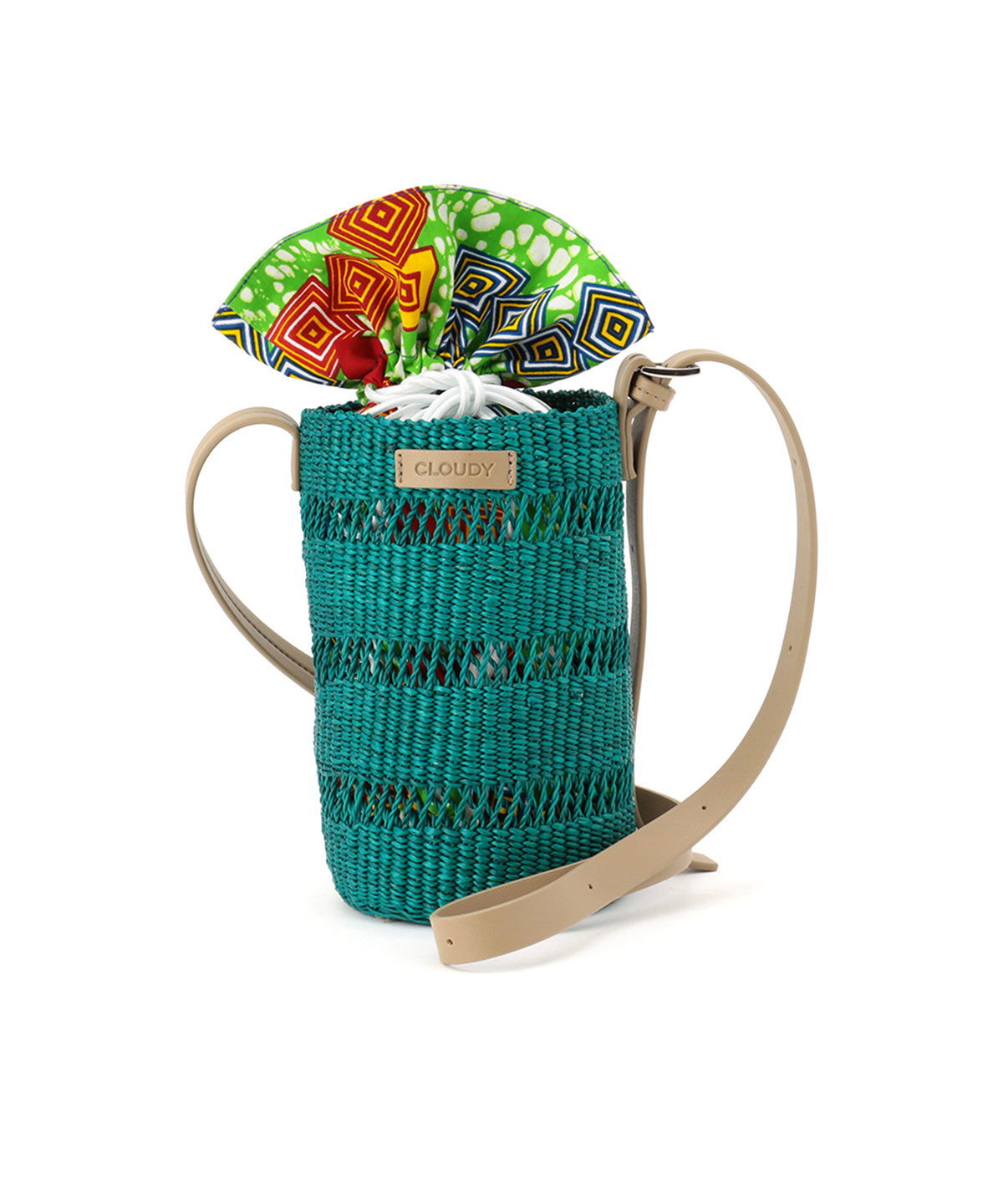 Shoulder Mesh Tube Basket GREIGE × E.GREEN