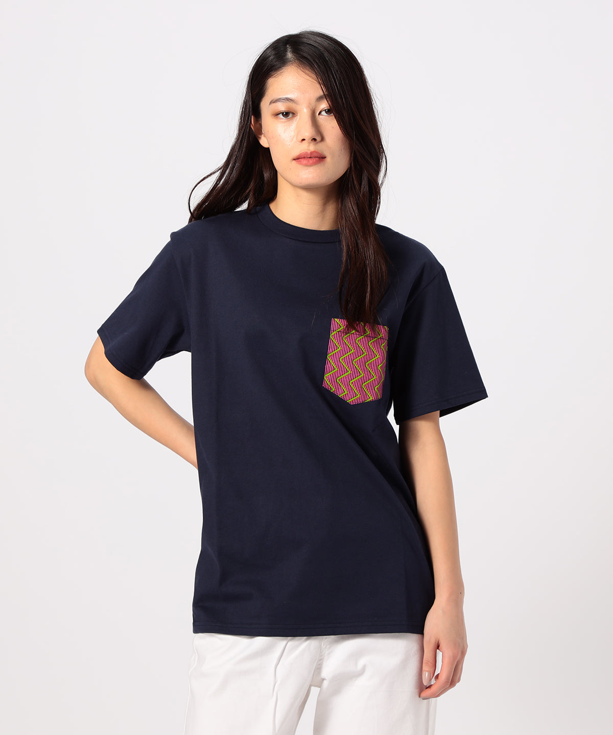 Pocket T-SHIRTS Uneck 376 NAVY