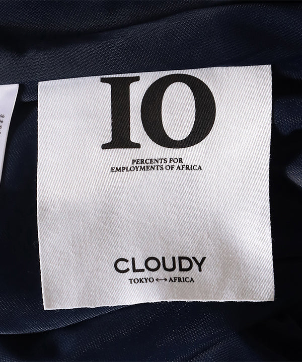 Tiered Skirt with Textile Pattern Hem NAVY