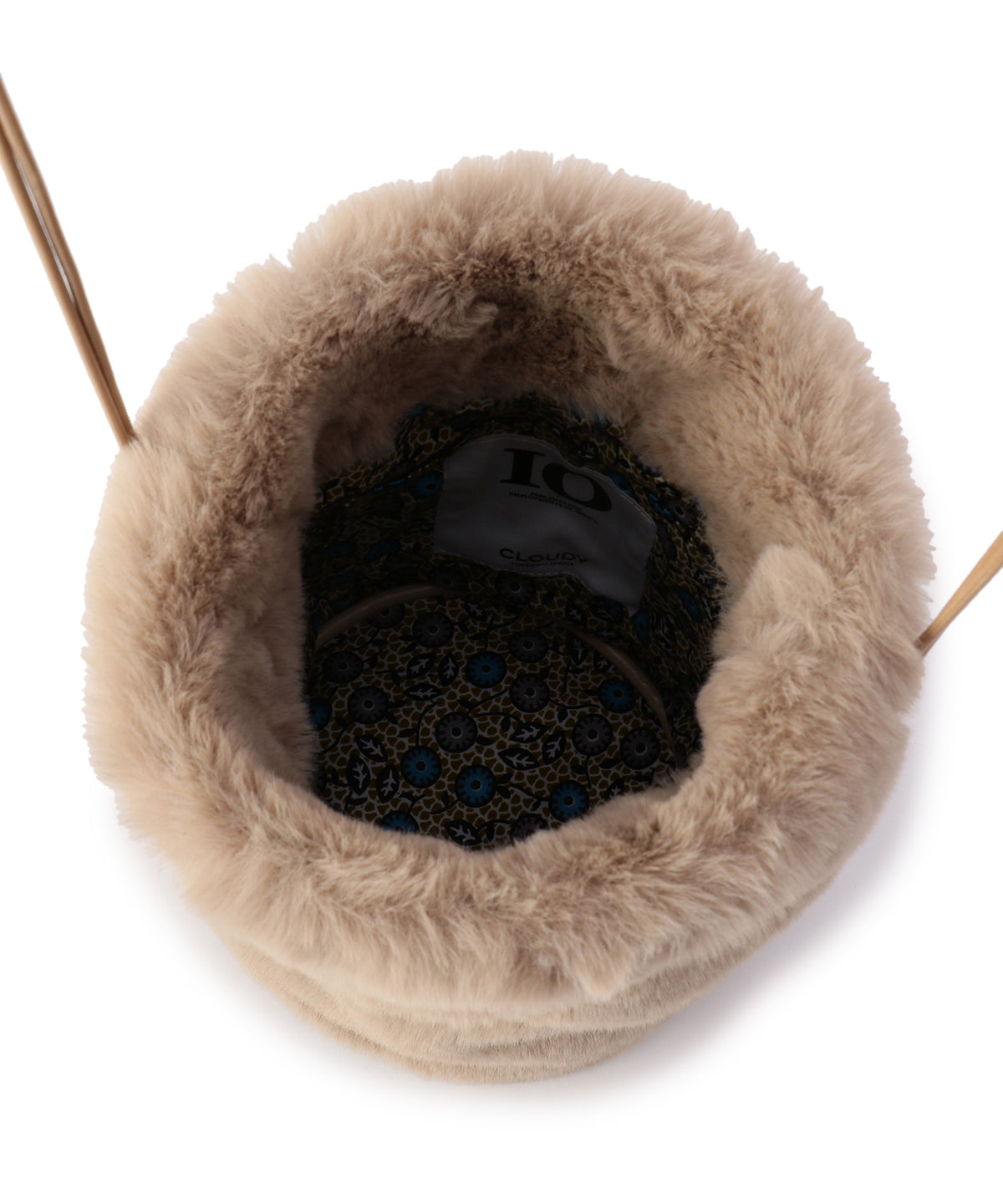 Eco Fur Drawstring Bag(Small)BEIGE