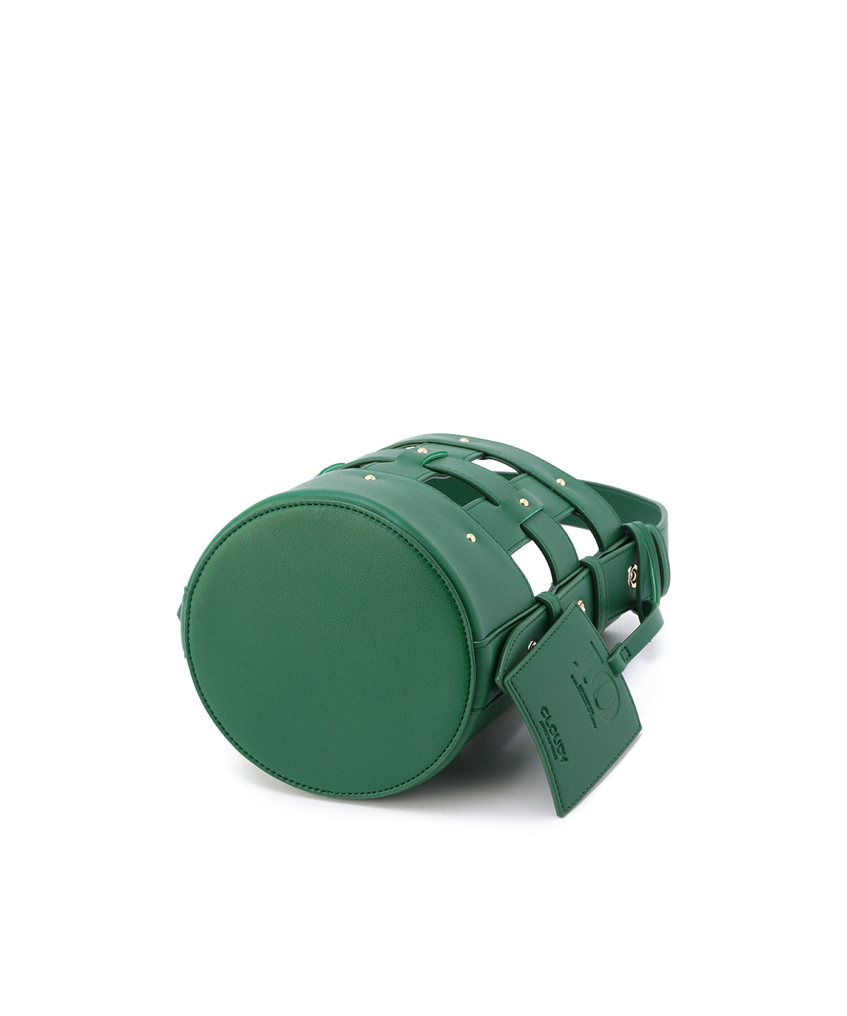 Fake Leather Mesh Tube Bag GREEN