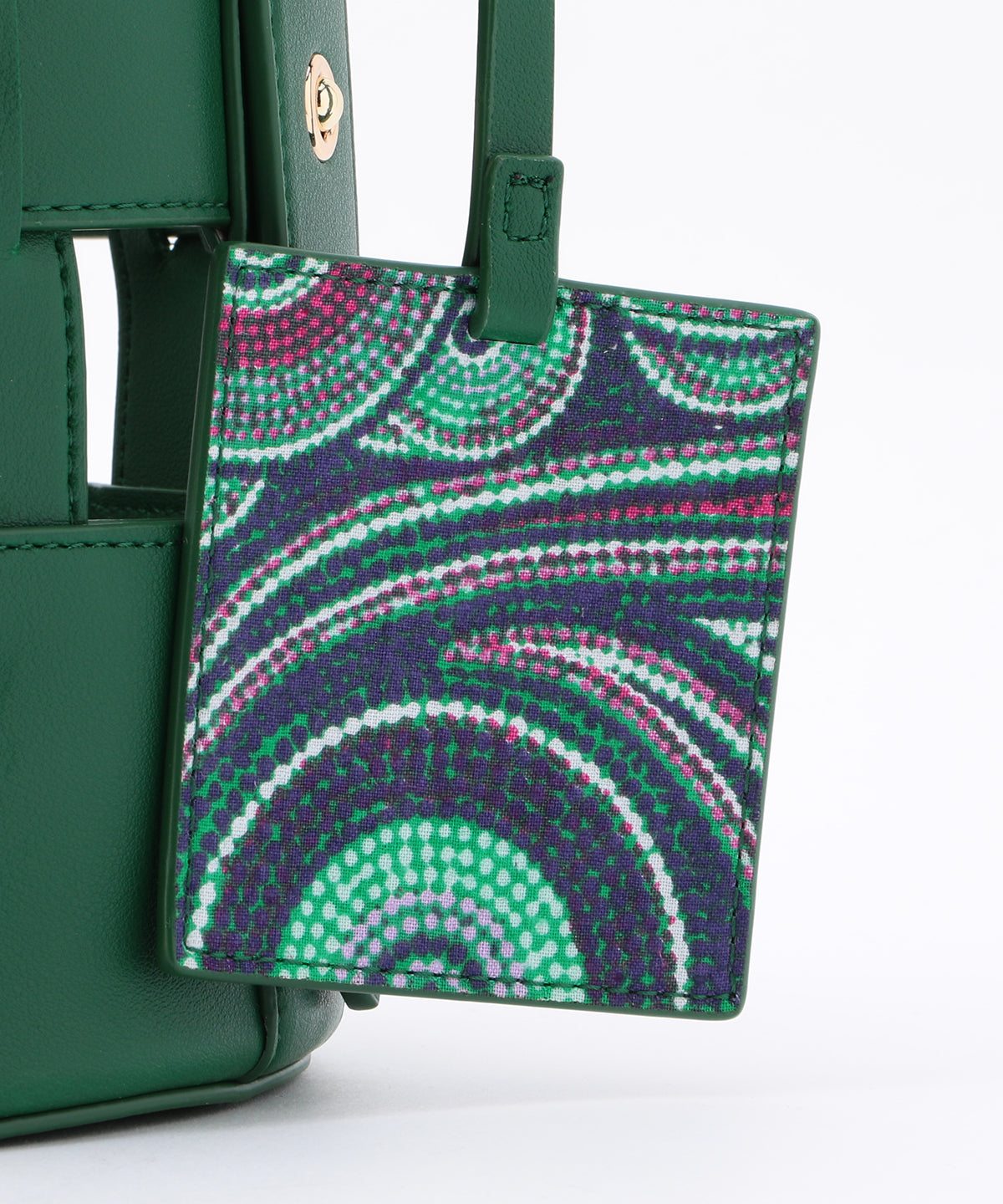 Fake Leather Mesh Tube Bag GREEN