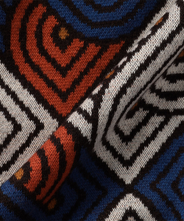 Wool/Nylon Knit Cardigan RED