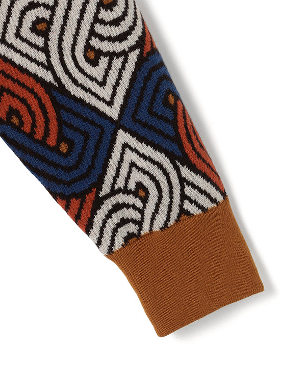 Wool/Nylon Knit Cardigan RED