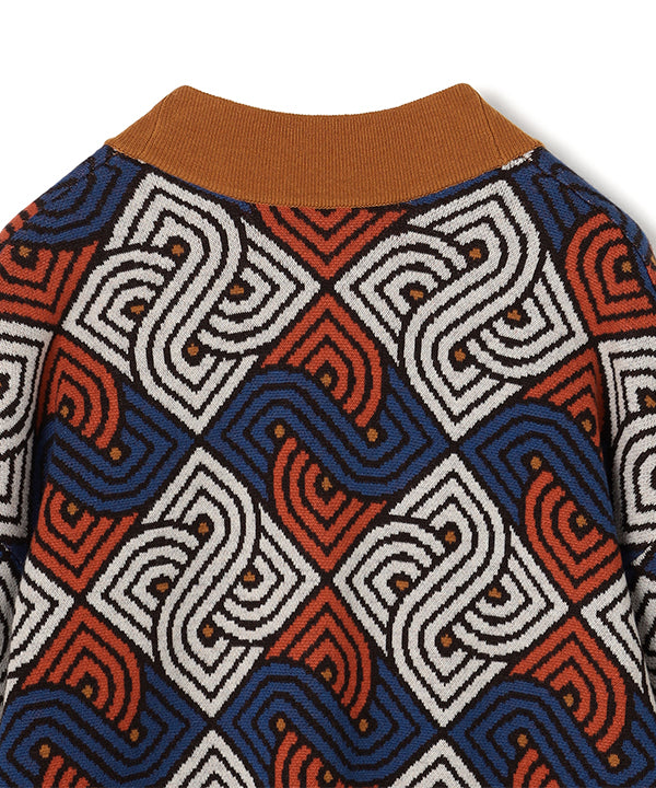 Wool/Nylon Knit Cardigan RED