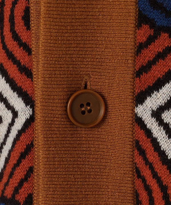 Wool/Nylon Knit Cardigan RED